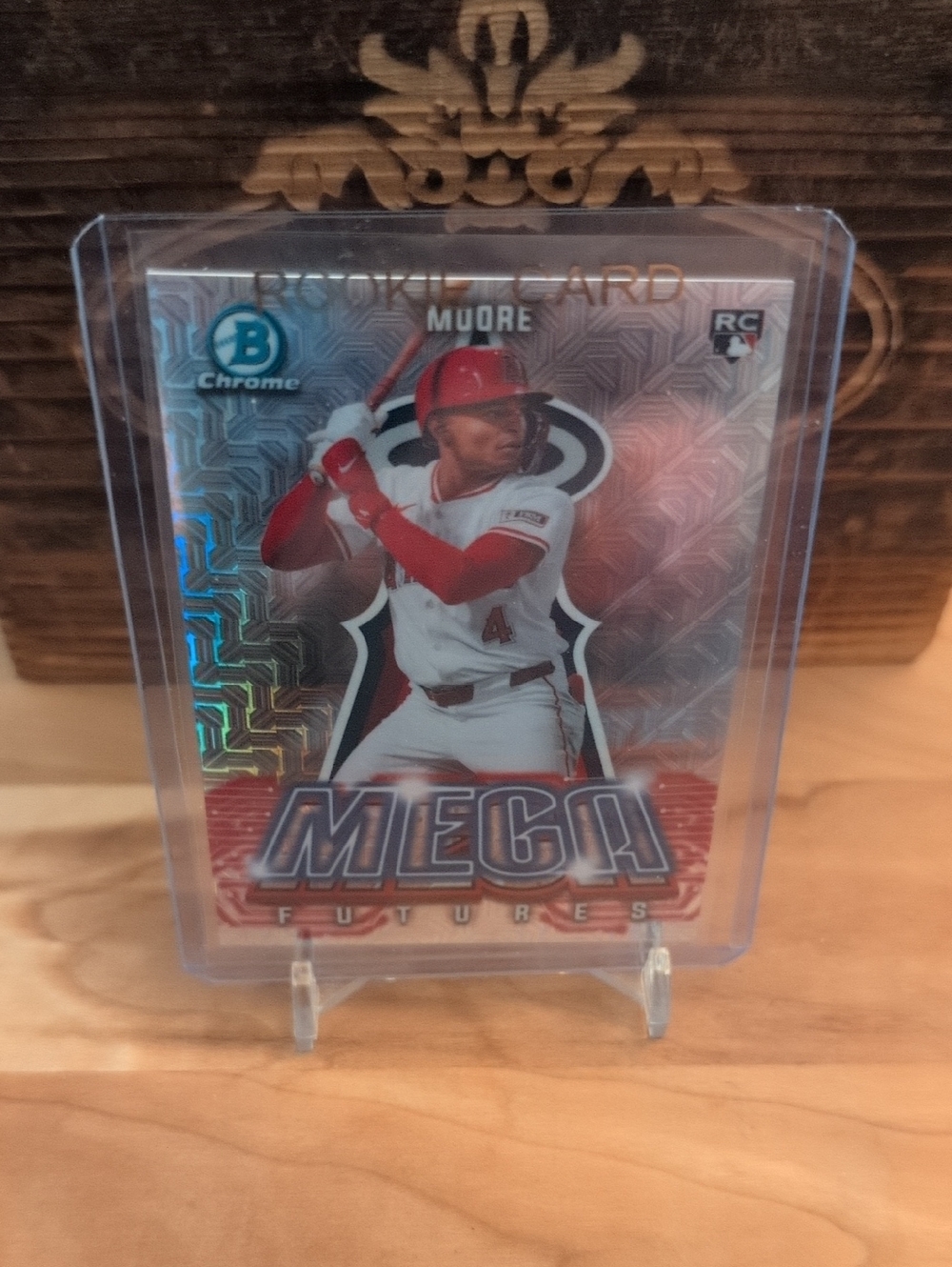 2026 Bowman Chrome Christian Moore Mega Futures Rookie Card Mojo Refractor LA😇